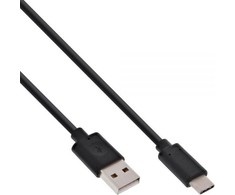 USB kabelis InLine USB-A - USB-C 1 m Juodas (35731)