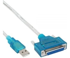 USB laidas InLine USB-A - IEEE 1284 (LPT) 1,8 m permatomos (33397I)
