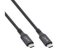 USB kabelis InLine USB-C - USB-C 0,5 m Juodas (35906A)
