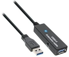 USB kabelis InLine USB- A - 15 m Juoda (35656)