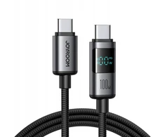 Joyroom S-A16 Pro Prism Series 100W USB-C kabelis – USB-C su Digital Ekranas 1.2m – juodos spalvos