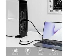 USB kabelis 2x USB-C USB TYPE-C kabelis 40 Gbps duomenų perdavimui USB4 + 100 W įkrovimas / BC600