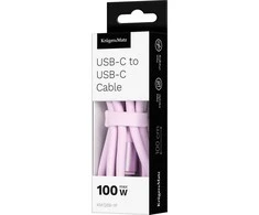 USB tipas C – C tipo USB kabelis 1 m silikoninis rožinis Kruger &amp; Matz Basic