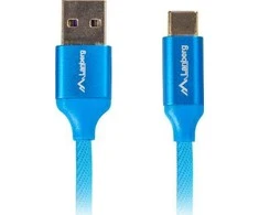LANBERG CA-USBO-22CU-0010-BL laidas Premium Quck Charge 3.0 USB-C M A M 1m Mėlyna