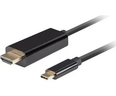USB kabelis Lanberg USB-C - HDMI 1 m Juodas (CA-CMHD-10CU-0010-BK)