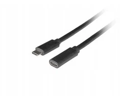 Lanberg | USB-C M/F 3.1 kabelis | CA-USBE-20CC-0015-BK