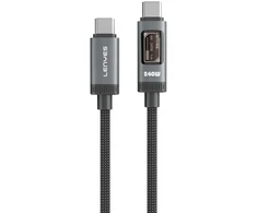 Kabelis USB Lenyes USB-C - USB-C 1.2 m Juodai-pilka