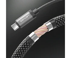 Kabelis USB Lenyes USB-C - USB-C 1.2 m Juodai-pilka