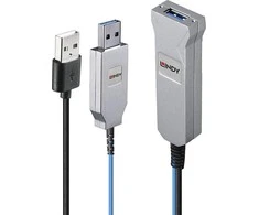 USB Kabelis - LINDY Šviesolaidinis USB 3.0 Laidas, 5Gbps, 30 m, Mėlynas