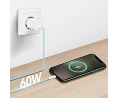 LogiLink USB-A - USB-C 0.5m w nylonowym oplocie mėlyna