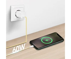 LogiLink USB-A - USB-C 0.5m w nylonowym oplocie geltona