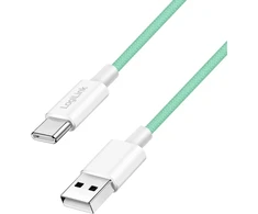 LogiLink USB-A - USB-C 0,5 m nailono pintas žalias