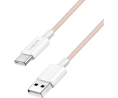 LogiLink USB-A - USB-C 1,5 m nailono pintas rožinis