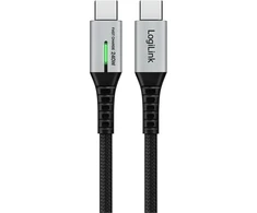 LogiLink USB-C 20 Gb/s, 240W 0.5m w oplocie juoda