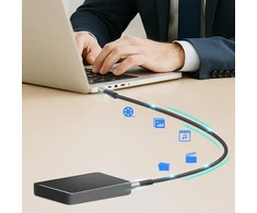 LogiLink USB-C 20 Gb/s, 240W 0.5m w oplocie juoda