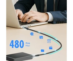 LogiLink USB-C 480 Mb/s, 100W 0,5 m pintas juodas