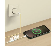 LogiLink USB-C 1.0m nailono pintas geltonas