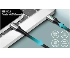 LogiLink USB-C 480 Mb/s, 100 W 1,5 m pintas juodas