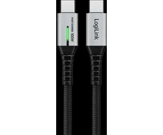 LogiLink USB-C 20 Gb/s, 100W 1.5m w oplocie juoda