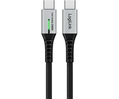 LogiLink USB-C 20 Gb/s, 240W 2.0m w oplocie juoda