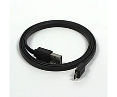 Logo USB laidas (2.0), USB A (M) reversable - microUSB reversable (M), 0,3m, plokščias, juoda, dvipusis, EOL