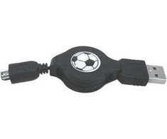 Logotipas USB kabelis (1.1), USB A M - 4 kontaktų M, 0,7m, nawijany, juoda, HIROSE