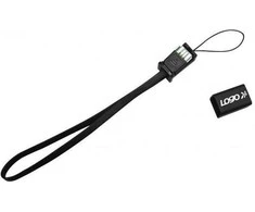 USB kabelis su logotipu (2.0), USB A M - microUSB (M), 0.3m, juodas, riešo dirželis, EOL