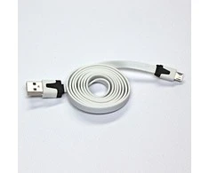 Logo USB kabelis (2.0), USB A M - microUSB (M), 1m, płaski, balta, blister, EOL