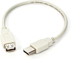 Logo Przedłużacz USB (2.0), USB A M - USB A F, 0.3m, balta, blister