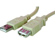 Logo Przedłużacz USB (2.0), USB A M - USB A F, 3m, juoda, blister