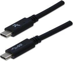 Logo USB kabelis (3.2 gen 1), USB C (M) - USB C (M), 1m, 5 Gb/s, 5V/3A, juoda