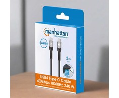 Kabelis USB Manhattan USB-C - USB-C 2 m Juodas (356381)