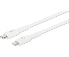 USB kabelis Manhattan USB-C - Lightning 1 m Baltas (394512)