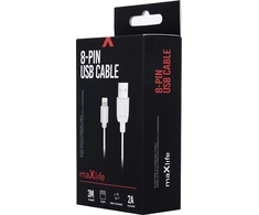 „Maxlife“ laidas USB – „Lightning“ 3,0 m 2A baltas