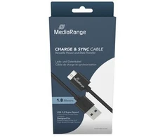 Kabelis USB MediaRange MRCS240 USB-A na Micro-B USB 3.2 Gen 1 1.8 m Juodas