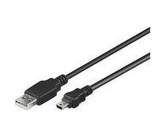 USB kabelis MicroConnect USB-A - miniUSB 1 m Juodas (USBMB51)