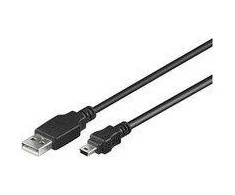 USB kabelis MicroConnect USB-A - miniUSB 1 m Juodas (USBMB51)