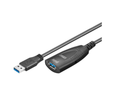 USB kabelis MicroConnect USB-A - USB-A 5 m Juodas (USB3.0AF5A)