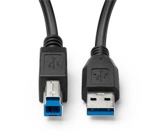 Kabelis USB MicroConnect USB-A - USB-B 5 m Juodas (USB 3.0 A-B 5m M-M, Juodas)