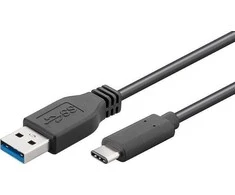 USB kabelis MicroConnect USB-A - USB-C 0,25 m Juodas (USB3.2CA0.25)