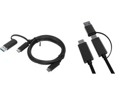 USB kabelis MicroConnect USB-C - USB-C + USB-A 1 m Juodas (USB3.1CCA1)