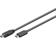 USB laidas MicroConnect USB-C - miniUSB 0,5 m juoda (USB3.1CMB505)