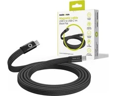 Mobile Origin Magnetinis plokščias patentuotas originalus USB-C į USB-C kabelis, 1 m, juodas