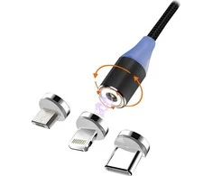 USB kabelis Msonic USB-A - Žaibas 1 m Juodas (MLU651)