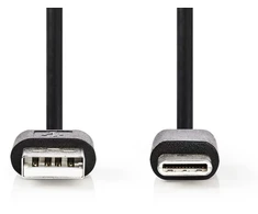 Kabelis USB Nedis 2.0 1 m USB A USB C 0,48 Gbit/s Juodas (CCGL60601BK10)