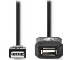 Kabelis USB Nedis USB-A - USB-A 10 m Juodas (CCGL60EXTBK100)