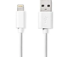 Nedis kabelis USB 2.0 | Apple Lightning 8 kontaktų | USB-A jungtis, balta