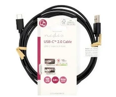 Kabelis USB Nedis USB 2.0 2 m USB A USB C 0,48 Gbit/s 2,5 W juoda (CCGL60601BK20)