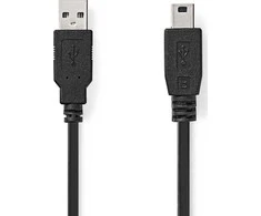 Kabelis USB Nedis USB-A - miniUSB 1 m Juodas (CCGL60300BK10)