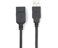 Kabelis USB Nedis USB-A - USB-A 1 m Juodas (CCGL60010BK20)